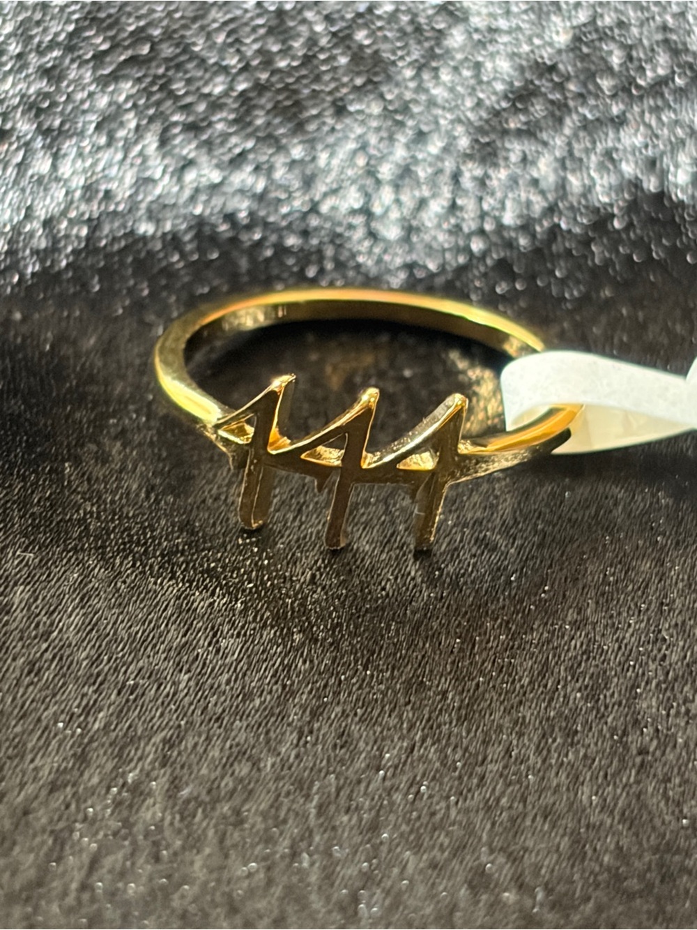 Gold Plated 444 Angel Numbers Accent Ring - Size 7 - Picture 2 of 6